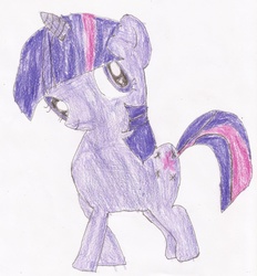 Size: 861x928 | Tagged: safe, artist:soraroyals77, twilight sparkle, g4, bookhorse, female, purple smart, quality, solo, traditional art, you tried
