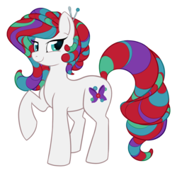 Size: 1024x998 | Tagged: safe, artist:skjolty, oc, oc only, oc:button bow, earth pony, pony, female, mare, raised hoof, solo