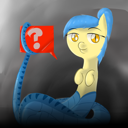 Size: 4800x4800 | Tagged: safe, artist:ampderg, oc, oc only, oc:aurora scale, lamia, original species, absurd resolution, prehensile tail, snake eyes, solo, tumblr