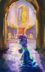 Size: 2000x3185 | Tagged: safe, artist:hunternif, sweetie belle, g4, 30 minute art challenge, clothes, dress, female, gala dress, grand galloping gala, high res, raised hoof, solo, speedpaint