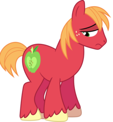 Size: 2069x2233 | Tagged: safe, artist:porygon2z, edit, big macintosh, earth pony, pony, brotherhooves social, g4, cropped, high res, male, missing accessory, simple background, solo, stallion, transparent background, vector