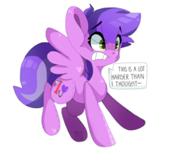 Size: 942x848 | Tagged: safe, artist:sarehkee, oc, oc only, oc:sweetsqueaks, balloon pony, inflatable pony, pegasus, pony, rubber pony, balloon, dialogue, female, inflatable, simple background, solo, transparent background