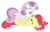 Size: 3277x2125 | Tagged: safe, artist:sollace, apple bloom, sweetie belle, earth pony, pony, brotherhooves social, g4, my little pony: friendship is magic, bedroom eyes, cute, high res, on back, open mouth, out of context, show accurate, simple background, transparent background, vector