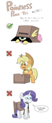 Size: 1440x3400 | Tagged: dead source, safe, artist:jittery-the-dragon, applejack, fluttershy, rarity, pony, g4, box, eating, flutterbox, hiding, pointless pony tips, pony in a box, silly, silly pony, simple background, transparent background, who's a silly pony, you fail life