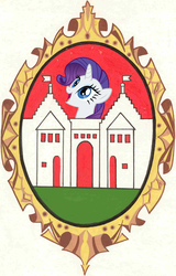 Size: 1244x1945 | Tagged: safe, rarity, g4, coat of arms, excited, happy, heraldry, ponified, ukraine, zalischyky