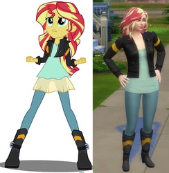 Size: 733x751 | Tagged: safe, artist:ladyyunachi, sunset shimmer, equestria girls, g4, my little pony equestria girls: friendship games, 3d, the sims, the sims 4