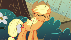 Size: 1920x1080 | Tagged: safe, screencap, applejack, g4, the return of harmony, chocolate rain, female, great moments in animation, smear frame, solo