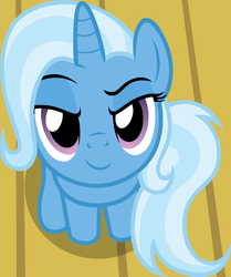 Size: 1079x1291 | Tagged: safe, artist:badumsquish, derpibooru exclusive, part of a set, trixie, pony, unicorn, g4, adobe fireworks, badumsquish is trying to murder us, badumsquish's kitties, bedroom eyes, cute, diatrixes, dreamworks face, featured image, female, looking at you, looking up, looking up at you, mare, raised eyebrow, sitting, smiling, smirk, smug, solo