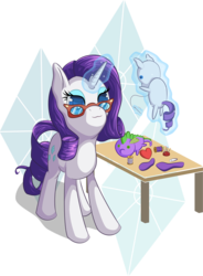 Size: 2880x3903 | Tagged: safe, artist:itresad, rarity, spike, g4, glasses, high res, plushie, rarity plushie, simple background, transparent background