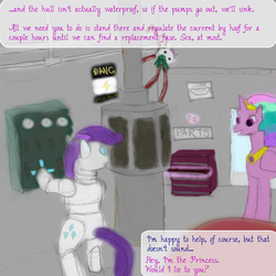 Size: 768x768 | Tagged: safe, rarity, robot, vocational death cruise, g4, cruise, electricity, fuse, trollestia