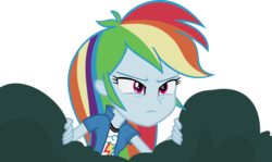 Size: 6052x3608 | Tagged: safe, artist:mlpcompilation, rainbow dash, equestria girls, g4, my little pony equestria girls: friendship games, pinkie spy (short), absurd resolution, bush, clothes, female, simple background, solo, spying, transparent background, vector