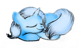 Size: 3804x2340 | Tagged: safe, artist:heromewtwo, trixie, pony, unicorn, g4, color, cute, diabetes, female, filly, high res, mare, simple background, sleeping, solo