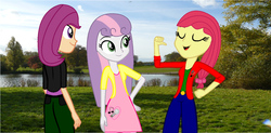 Size: 1024x505 | Tagged: safe, artist:heartlessrose6, apple bloom, scootaloo, sweetie belle, equestria girls, g4, cutie mark crusaders, older