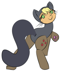 Size: 1985x2323 | Tagged: safe, artist:liracrown, applejack, g4, applecat, cat ears, cat tail, catsuit, clothes, costume, female, nightmare night, paw pads, paws, simple background, solo, transparent background, vector
