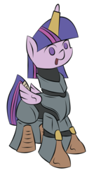 Size: 1371x2553 | Tagged: safe, artist:liracrown, twilight sparkle, alicorn, pony, g4, armor, clothes, costume, female, mare, nightmare night, simple background, solo, transparent background, twilight sparkle (alicorn), vector