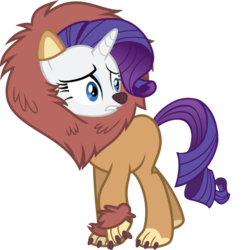 Size: 1000x1027 | Tagged: safe, artist:sikander, rarity, g4, scare master, clothes, costume, costume swap, cowardly lion, female, nightmare night, nightmare night costume, simple background, solo, transparent background, vector