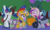 Size: 1200x720 | Tagged: safe, artist:dm29, flash sentry, princess cadance, shining armor, spike, twilight sparkle, alicorn, dragon, pony, unicorn, g4, my little pony: friendship is magic, scare master, athena sparkle, clothes, costume, episodes from the crystal empire, female, glasses, guitar, headphones, mace, male, mare, morning star, multiple heads, nightmare night, stallion, star vs the forces of evil, twilight sparkle (alicorn), two heads, two-headed dragon, unamused, vinyl's glasses, warrior cadance, weapon