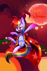 Size: 800x1200 | Tagged: safe, artist:louderpony, rainbow dash, g4, blood moon, clothes, costume, female, halloween, nightmare night, solo