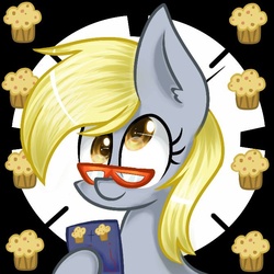 Size: 670x670 | Tagged: safe, artist:louderpony, derpy hooves, pegasus, pony, g4, book, derpy's perfect math class, female, glasses, mare, parody, solo, touhou