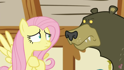 Size: 1374x773 | Tagged: safe, screencap, fluttershy, harry, g4, scare master