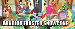 Size: 1359x521 | Tagged: safe, screencap, all aboard, apple bloom, applejack, big macintosh, cathy o'marea, conductor pony, granny smith, lemon hearts, pinkie pie, earth pony, pony, g4, hearthbreakers, conductor, home alone, image macro, male, meme, neighl page, planes trains and automobiles, stallion, steve martin, train, unnamed character, unnamed pony