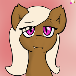 Size: 644x644 | Tagged: safe, artist:candel, oc, oc only, oc:madeline, bat pony, pony, cute, looking at you, solo