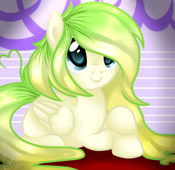 Size: 2694x2622 | Tagged: safe, artist:lak160, oc, oc only, oc:lemon sweet, high res, prone, smiling, solo