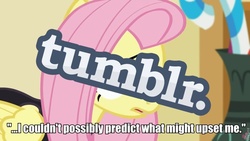 Size: 960x540 | Tagged: safe, fluttershy, g4, scare master, clothes, costume, image macro, meme, tumblr