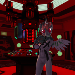 Size: 2036x2034 | Tagged: safe, artist:borgz pony, oc, oc only, oc:borgz pony, anthro, 3d, anthro oc, borg, crossover, doctor who, game screencap, high res, second life, star trek, tardis