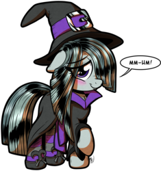 Size: 7153x7611 | Tagged: safe, artist:gray--day, marble pie, earth pony, pony, g4, absurd file size, absurd resolution, clothes, costume, cute, female, looking at you, marblebetes, mare, simple background, smiling, smiling at you, socks, solo, striped socks, transparent background, witch