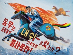 Size: 550x411 | Tagged: safe, rainbow dash, scootaloo, g4, best korea, communism, haters gonna hate, hoers, korean, north korea, propaganda
