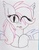 Size: 1600x2042 | Tagged: safe, artist:dustymeadowsarts, oc, oc only, bat pony, pony, ;p, eye clipping through hair, graph paper, hair over one eye, looking at you, monochrome, one eye closed, palindrome get, tongue out, traditional art, wink, winking at you