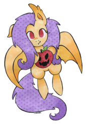 Size: 2094x3062 | Tagged: safe, artist:obscuresaku, fluttershy, bat pony, pony, g4, :t, female, flutterbat, high res, jack-o-lantern, pumpkin, solo