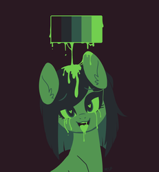 Size: 1200x1300 | Tagged: safe, artist:hawthornss, pinkie pie, earth pony, pony, g4, bust, dripping, ear fluff, female, green eyes, heart eyes, limited palette, mare, monochrome, open mouth, pinkamena diane pie, portrait, simple background, solo, tongue out, wingding eyes
