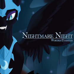Size: 1000x1000 | Tagged: source needed, useless source url, safe, artist:copycatastrophe, nightmare moon, g4, album cover, female, glaze, nightmare night, solo