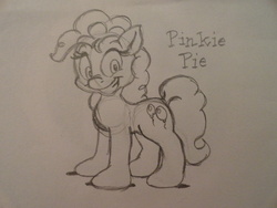 Size: 4608x3456 | Tagged: safe, artist:jppaqui, pinkie pie, g4, female, monochrome, solo, traditional art