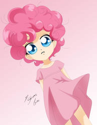 Size: 2149x2790 | Tagged: safe, artist:shinta-girl, pinkie pie, human, g4, female, humanized, solo, younger