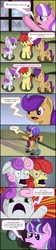 Size: 800x3600 | Tagged: safe, artist:frenkieart, apple bloom, diamond tiara, scootaloo, starlight glimmer, sweetie belle, crusaders of the lost mark, g4, comic, cutie mark crusaders, the face of an angel