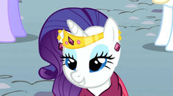 Size: 1024x572 | Tagged: safe, screencap, rarity, g4, the best night ever, animation error, clothes, dress, lidded eyes