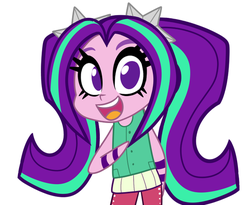 Size: 600x493 | Tagged: dead source, safe, artist:wubcakeva, aria blaze, equestria girls, g4, chibi, female, solo