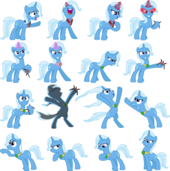 Size: 1054x1064 | Tagged: safe, artist:jeatz-axl, trixie, pony, unicorn, g4, magic duel, alicorn amulet, bipedal, evil trixie, eyes closed, female, glowing eyes, glowing horn, grin, horn, magic, magic aura, mare, simple background, solo, transparent background, vector