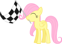 Size: 4000x2819 | Tagged: safe, artist:sansbox, fluttershy, pony, g4, the cutie mark chronicles, female, filly, flag, mouth hold, simple background, solo, transparent background, vector, younger