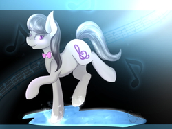 Size: 1600x1200 | Tagged: safe, artist:chromadraws, octavia melody, g4, backwards cutie mark, female, music, music notes, solo, splashes