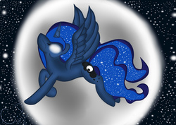 Size: 3507x2480 | Tagged: artist needed, source needed, safe, princess luna, g4, female, high res, moon, night, solo