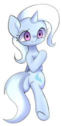 Size: 1612x3255 | Tagged: safe, artist:skippy_the_moon, trixie, pony, g4, bipedal, butt, female, pixiv, plot, simple background, solo, underhoof