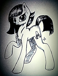 Size: 608x799 | Tagged: safe, artist:ilucky7, limestone pie, g4, female, monochrome, solo