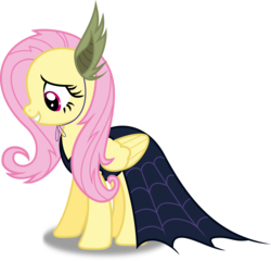 Size: 7233x6934 | Tagged: safe, artist:8-notes, fluttershy, pegasus, pony, g4, scare master, absurd resolution, bat ears, cape, clothes, costume, fake flutterbat, female, flutterbat costume, nightmare night, nightmare night costume, ponyscape, simple background, solo, transparent background, vector