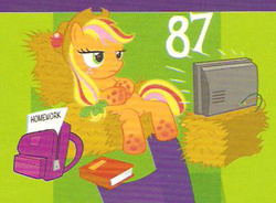 Size: 415x306 | Tagged: safe, applejack, g4, chutes and ladders, lazy, rainbow power, television