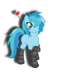 Size: 1024x1387 | Tagged: safe, artist:danmakuman, oc, oc only, oc:mint leaf, pony, clothes, socks, solo, striped socks