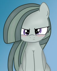 Size: 1200x1500 | Tagged: safe, artist:an-tonio, artist:lord waite, marble pie, g4, blushing, colored, female, solo, unamused